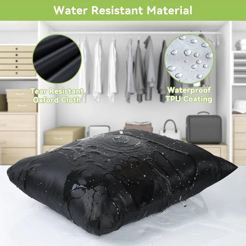 Black waterproof wet dry bag with tear-resistant Oxford cloth, part of Two Pack 16x20 Inch Wet Dry Bags Waterproof For Swimwear Towels And Dirty Clothes Beach And Gym Organizer With Durable Handles Large Opening Zipper Holds Up To 5kg Ideal For Travel Diapers Laundry And More