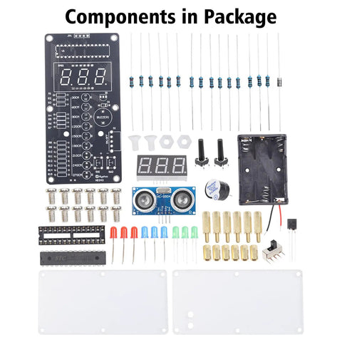 Hands-On Ultrasonic Distance Sensor DIY Kit With LED Indicators And Ranging Alarm HC-SR04 Compatible STEM Learning components