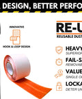 Reusable Dust Barrier Zipper Pro Bundle with Fail-Safe Locking and Replaceable Strips, zipper and mounting strip image