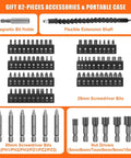 Cordless Screwdriver Kit With 8V Max Power 10Nm Torque 230 RPM accessory set featuring magnetic bit holder and screwdriver bits