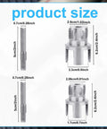 Size diagram of 2Pcs Dual Function Pipe Thread Cutting Tool Carbon Steel Threading Kit for PVC pipes.