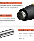 GFJYKDL Heat Shrink Gun For Bottles Featuring 50Mm Sealing Speed With Nine Temp Settings Ranging From 50 To 550 Degrees C, showing stainless steel nozzle.