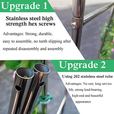 Sturdy Stainless Steel Garden Arch For Climbing Plants Outdoor Wedding Ceremony Arbor 3.5x2.4m 11x7.9ft close-up of stainless steel joint and tube ends