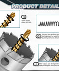 Ultimate Pro Grade 14-Piece TCT Carbide Hole Saw Kit For Hard Metal, split point pilot drill bit and spring details