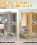Soft Close Bottom Mount Drawer Slides 9 Inch Rails With Rear Mounting Bracket And Locking Devices For Face Frame Or Frameless Cabinets