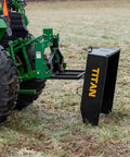 3 Point 10 Cu Ft Dump Box For Category 1 Tractors With Quick Hitch Compatibility attached to tractor in field