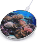 Travel Ready 10W Fast Wireless Charger Pad For Phones Ultra Slim Portable Charging Station with coral reef design, 3.9 inch size