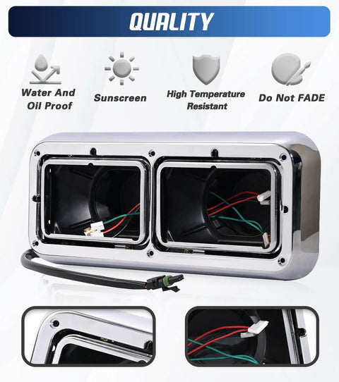Beefed Up Headlight Housing Base With Wire Harnesses For Kenworth T400 T600 T800 W900 K100 C500 And Peterbilt 378 379