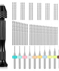 Real Deal Hand Drill Bits Set With Pin Vise Featuring 59 Pieces Of Micro Twist Drills And Tungsten Carbide Pcb Mini Bits for crafting.