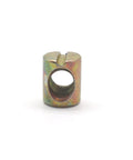 Heavy Duty M8 Barrel Nuts Killer Two Piece Connectors For DIY Woodworking Furniture Makeovers Couch Frames Crib Fixes And Chair Restorations Zinc finished barrel nut close-up image.
