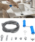 Heavy Duty 12Mm Drain Auger Pipe Snake For Kitchen Sink And Shower Drain Clog Rooter Thick Alloy Steel Plumbing Tool in use.