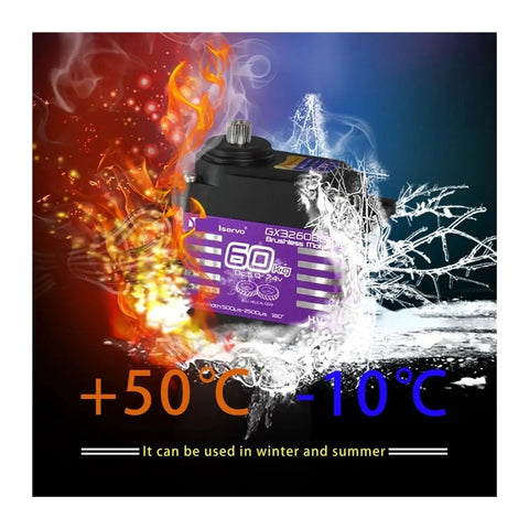 Waterproof IP68 Brushless RC Servo With 60kg Torque And Magnetic Induction, Steel Helical Gear for extreme temperatures