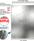 Retro Emergency Supplies Metal Sign Wall Decor 8x12 Inch Aluminum Panel For Home Garage Shop Bar Barn Rustic Vibe Durable Retro Look That Pops On Any Wall And Keeps Your Space Feeling Cool, back view with pre-drilled holes