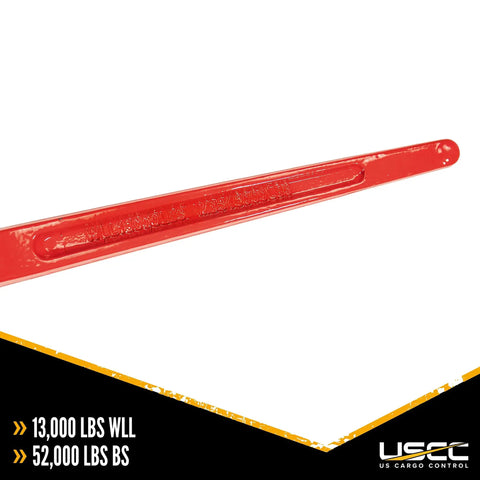 Tough As Nails Lever Load Binder For Half Inch Grade 70 Chain With 13000 Pound Working Load Limit And 52000 Break Strength Rock Solid Forged Steel Hauling Clamps Two Pack Heavy Duty Rigging Gear red lever detail