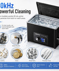 Ultrasonic Cleaner Machine 30L With Digital Heater Timer And Knob Control For Fast Pro Grade Heavy Duty 40KHz Deep Cleaning Of Car Parts Like Carburetors Spray Nozzles And Small Components Degassing Mode, black stainless steel unit