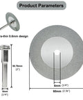 Pro Grade 3 Pack 60Mm Diamond Cutting Discs With Quarter Inch Shank Mandrel And Screwdriver For Rotary Drills Handles. Ultra-thin design.