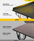 Heavy Duty Furniture Dolly Featuring Silent Smooth Rollers And Slick Floor Friendly Plate for safe moving with anti-slip mat design.
