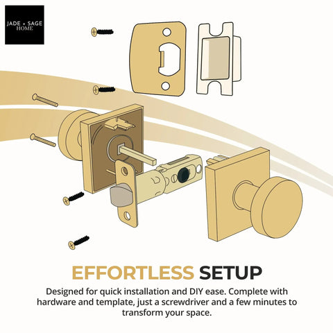 Diagram of Brushed Gold Door Handles For Interior Doors And Closets Harper Knob Passage Mid Century Modern assembly