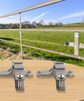 Tough As Nails 304 Stainless Steel Gate Hinges 345 Cm Heavy Duty Wall Mount Set for chain link fence application outdoors.