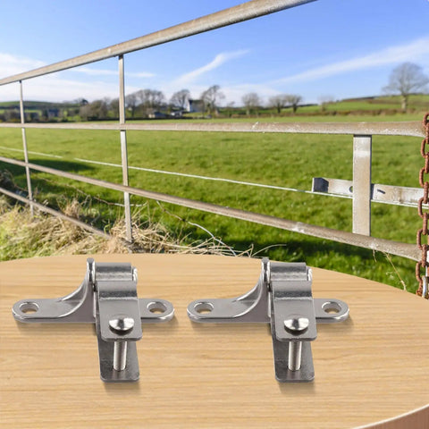 Tough As Nails 304 Stainless Steel Gate Hinges 345 Cm Heavy Duty Wall Mount Set for chain link fence application outdoors.