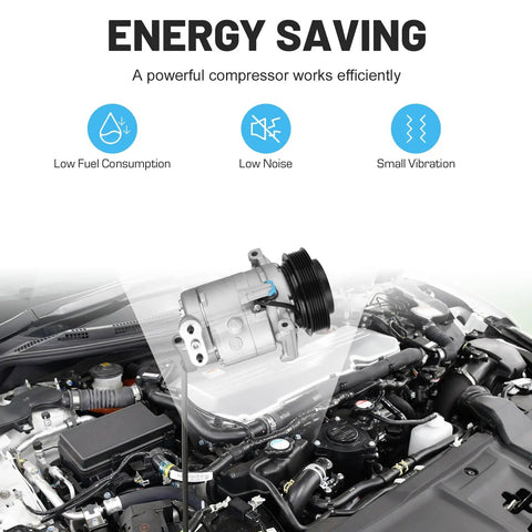 Top Shelf Solid And Fresh AC Air Compressor With Clutch For Chevy Equinox Gmc Terrain 2010 2011 installed in engine bay
