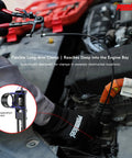 Mechanic using 9 Piece Hose Clamp Pliers Set Heavy Duty Pro Grade Locking Long Reach Tools for automotive work