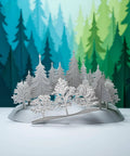Silver Tree Metal Die Cuts Set For Card Making And Scrapbooking, forest theme cutting dies on a blue and green background