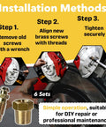 Installation steps for Top Shelf Brake Bleeder Screw Kit With Tough Brass Adapters For Car Calipers 1 4 28 Bspp To 1 8 Npt Thread.