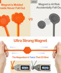Magnetic Cable Ties 24 Pack 7 Inch Reusable Silicone Twist Ties With Strong Magnets Cute Cloud Design and Magnet Strength Comparison