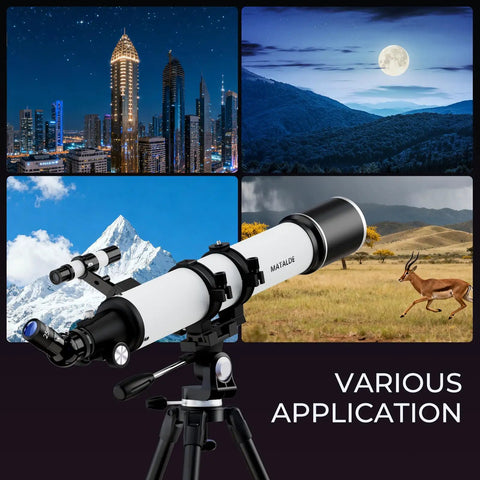 90mm Aperture Refractor Telescope for Beginners and Adults with 800mm Focal Length for various viewing applications
