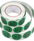 Quality Control Round Labels Pack 500 Self Adhesive QC Pass Stickers green roll for product inspection and warehouse inventory