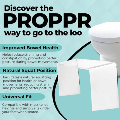 Image showing a Clear Adult Squat Toilet Stool Elevates Your Feet For Healthy Bowel Elimination With A 35 Degree Angle next to a toilet.