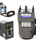 110V 40W AC Geared Motor With Variable Speed Controller For Single Phase Power 90 RPM Beefy Torque Gear Motor With 1To15 Reduction Quiet Operation Governor Included And Easy Speed Adjust on white background