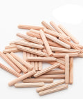 Wooden Dowel Pin Set 48 Pcs, 4mm By 30mm And 5/32 Inch By 1.18 Inch, fluted beveled end pins for woodworking and DIY projects