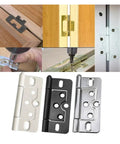 Rotating Concealed Door Hinges For Cabinets And Wardrobes, Heavy Duty Iron Flat Hinge 1Pc in black, silver, and white