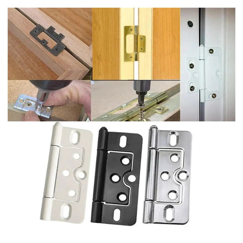 Rotating Concealed Door Hinges For Cabinets And Wardrobes, Heavy Duty Iron Flat Hinge 1Pc in black, silver, and white