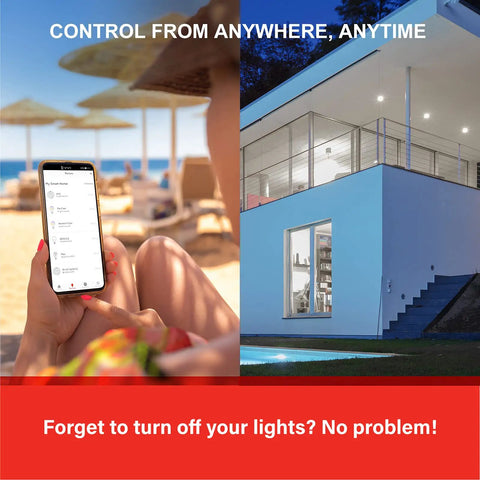 Smartphone app controlling BR30 Smart Flood Light Bulbs With WiFi No Hub Needed 650 Lumen Daylight 60W Equivalent E26 Base