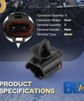Ambient Air Temperature Sensor For Hyundai Elantra Kia Forte Direct Drop In with oval connector for accurate temperature readings.