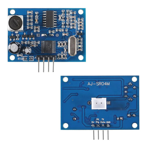 Two Pack Waterproof Ultrasonic Distance Sensor Module with 40KHz Transducer 5V Operation, PCB board front and back view