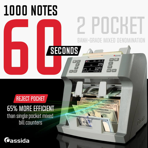 Boss Level Bank Grade Money Counter For Mixed Denominations With Printer Enabled Fast And Secure Counterfeit Detection front view