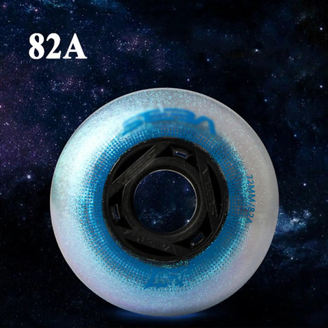 82A hardness inline skate wheel from Four Pack Inline Skate Wheels 82A Hardness Replacement Set for Roller Blades and Indoor Skating.