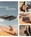 Pocket Size Drone With Optical Flow Positioning Foldable Design And 720P HD Camera shown in hand and pocket for portability
