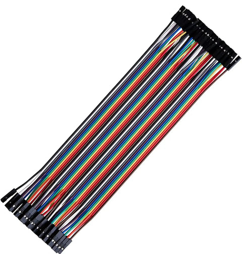 40 Piece 20 Cm Female To Female Multicolor Breadboard Jumper Wires Set For Arduino Projects Eight Inch Flexible Copper Cables Each Wire Easily Separable For Custom Prototyping And Easy DIY Electronics.