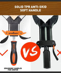 Comparison of anti-skid handles on a Band Clamp For Woodworking And Picture Framing, Flexible Frame Strap Holder