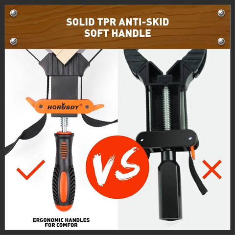 Comparison of anti-skid handles on a Band Clamp For Woodworking And Picture Framing, Flexible Frame Strap Holder