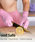 Pink Nitrile Gloves 3 Mil Disposable Latex Free Powder Free For Cleaning And Esthetician Work Durable Comfort For Food Use