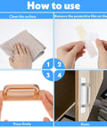 4 Pack Adhesive Cabinet Handles No Drill Stick On Cabinet Pulls Durable Self Stick Drawer Handles For Kitchen Bathroom Furniture Easy Install Strong Bonding On Wood Metal Plastic, installation steps