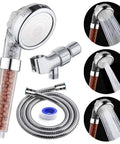 Filter Shower Head With Hose And Shower Arm Bracket, High Pressure Water Saving Handheld Shower, 3 Settings Filter Showerhead for Dry Hair and Skin Spa