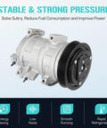Top Shelf Air Conditioning Ac Compressor With Integrated Clutch Kit for Honda vehicles, displaying robust design and six groove sheave.
