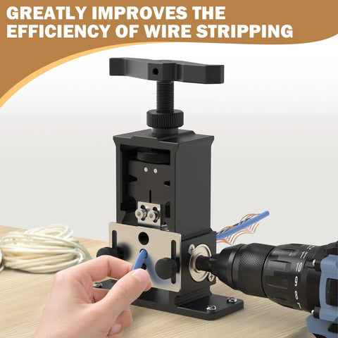 Professional Adjustable Wire Stripper Machine Featuring Zero Hassle Setup And Direct Drill Mount For Super Fast Cable Peeling, close-up view of drill mount.